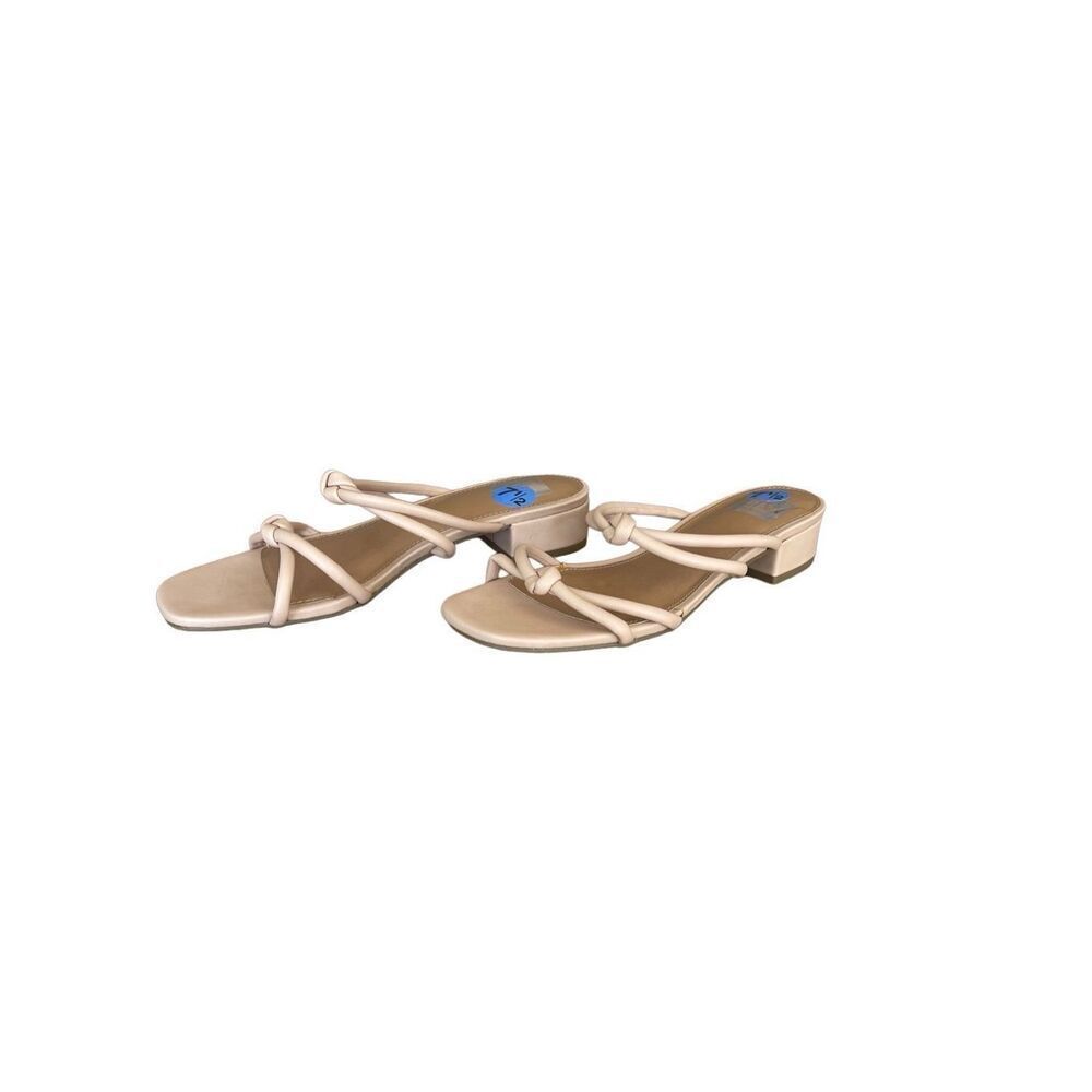 Dolce Vita Womens Cream Slip On Block Heel Wisteria Strappy Sandals Size 7.5